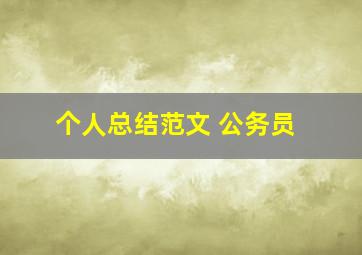 个人总结范文 公务员